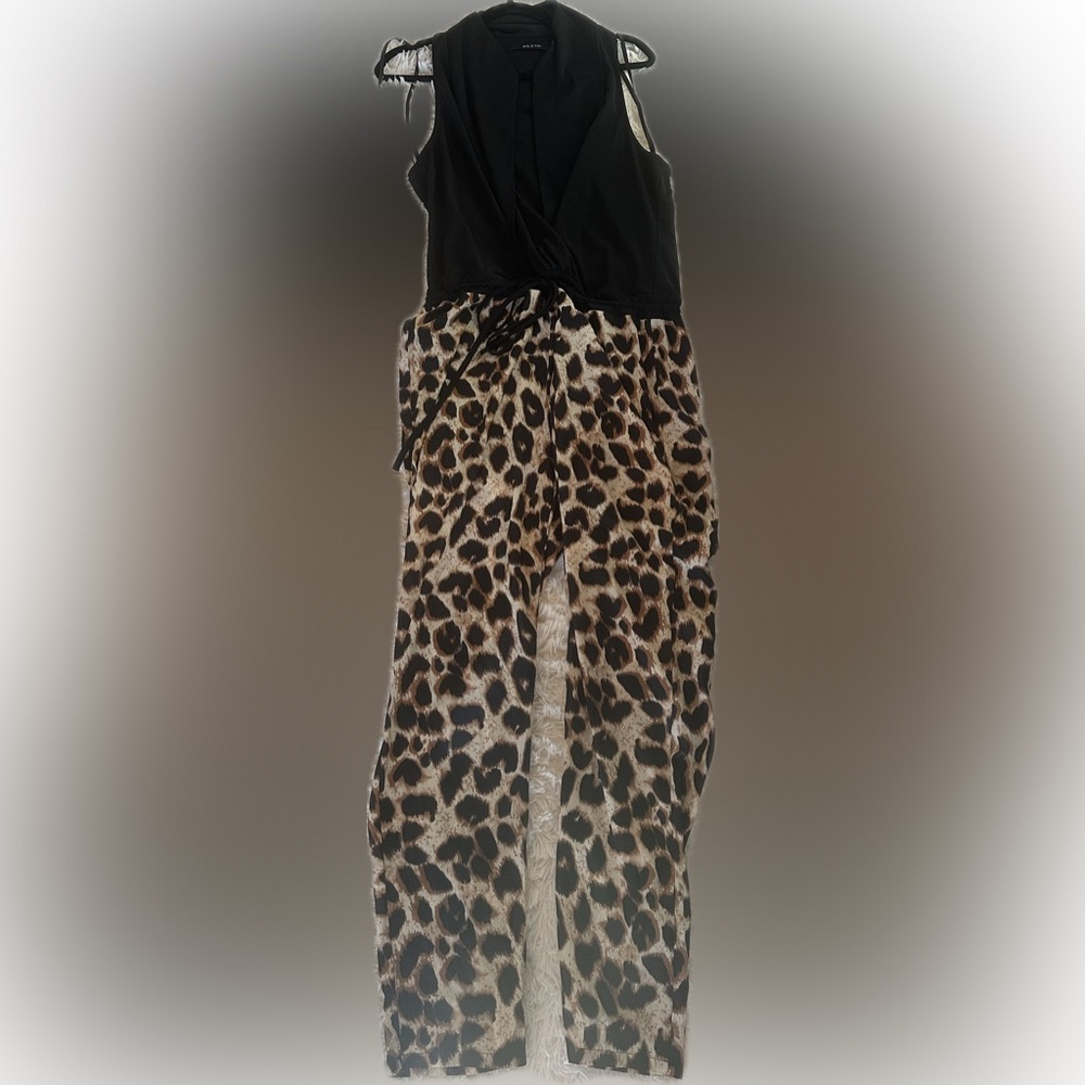 Ark & Co Black and Leopard Jumpsuit